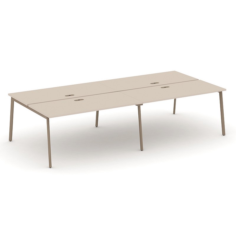 Мебель для персонала ESTETICA ES.D.RS-4.4-LP Раб.станция 4 места с лючком на плоскоовальной трубе