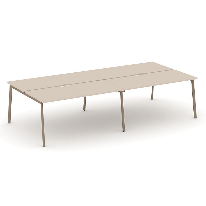 Мебель для персонала ESTETICA ES.D.RS-4.4-VP Раб.станция 4 места с вырезом на плоскоовальной трубе