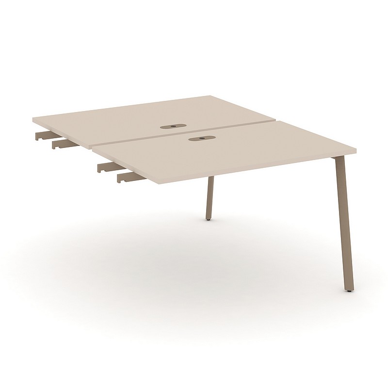 Мебель для персонала ESTETICA ES.D.SPR-2-LP Двойной стол-приставка к опорным тумбам с лючком на плоскоовальной трубе