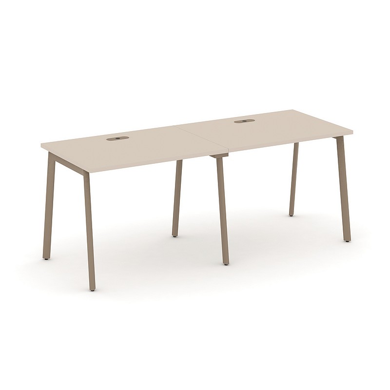 Мебель для персонала ESTETICA ES.RS-2.1-LP Раб.станция 2 места с лючком на плоскоовальной трубе