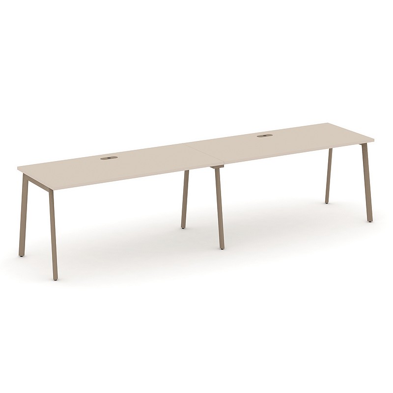 Мебель для персонала ESTETICA ES.RS-2.4-LP Раб.станция 2 места с лючком на плоскоовальной трубе