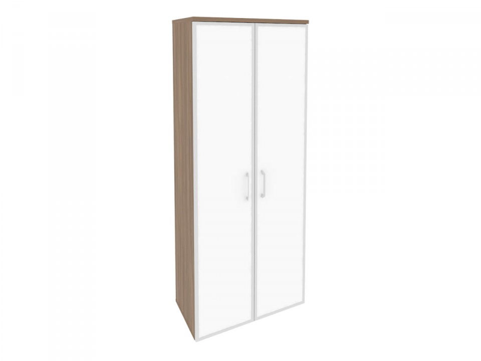 Кабинет руководителя ONIX DIRECT O.ST-1.10R white Шкаф высокий широкий (2 фасада стекло лакобель в раме)