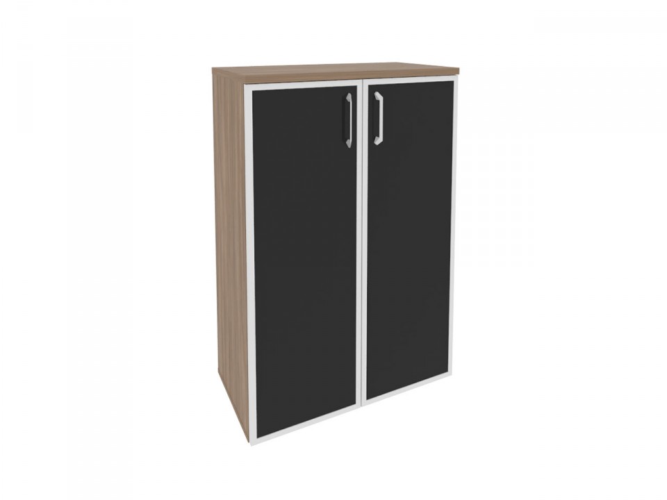 Кабинет руководителя ONIX DIRECT O.ST-2.4R black Шкаф средний широкий (2 фасада стекло лакобель в раме)