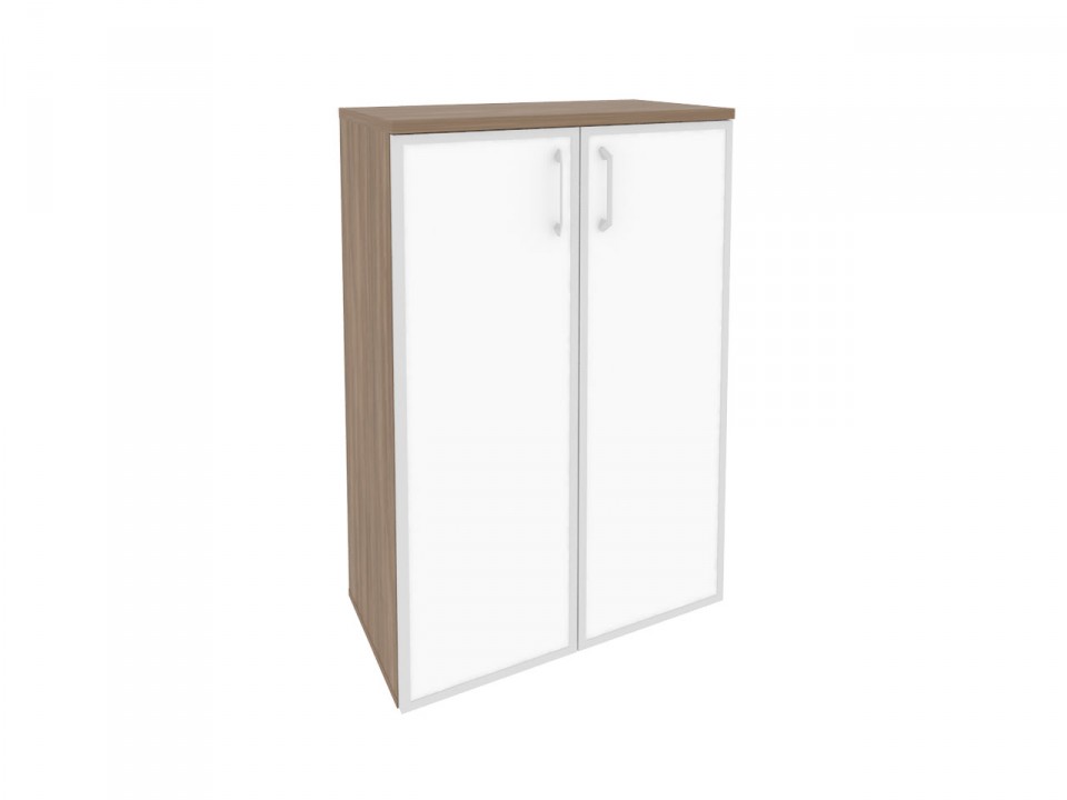 Кабинет руководителя ONIX DIRECT O.ST-2.4R white Шкаф средний широкий (2 фасада стекло лакобель в раме)
