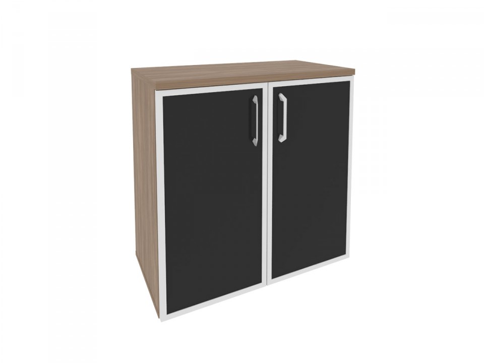 Кабинет руководителя ONIX DIRECT O.ST-3.2R black Шкаф низкий широкий (2 фасада стекло лакобель в раме)