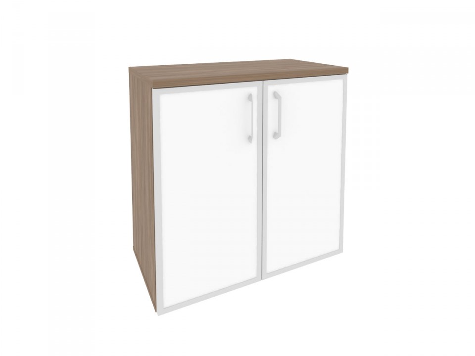 Кабинет руководителя ONIX DIRECT O.ST-3.2R white Шкаф низкий широкий (2 фасада стекло лакобель в раме)