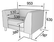 Диван Эволюшн EVO1-2 Кресло (Экокожа Ecotex)